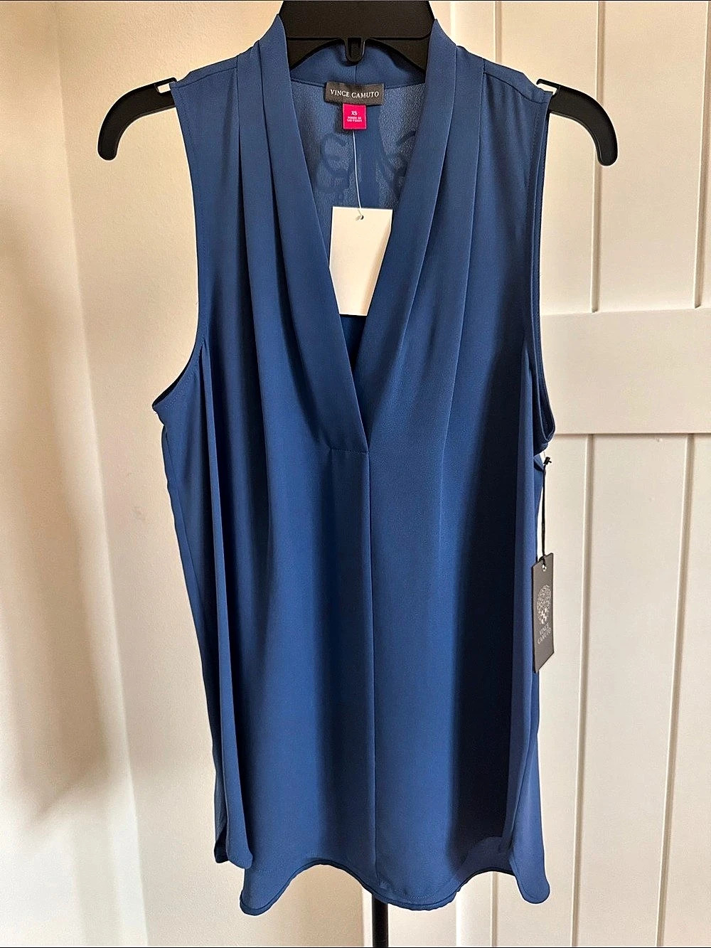 NWT! Vince Camuto Sleeveless Blouse “Divine Blue” (Size XS)
